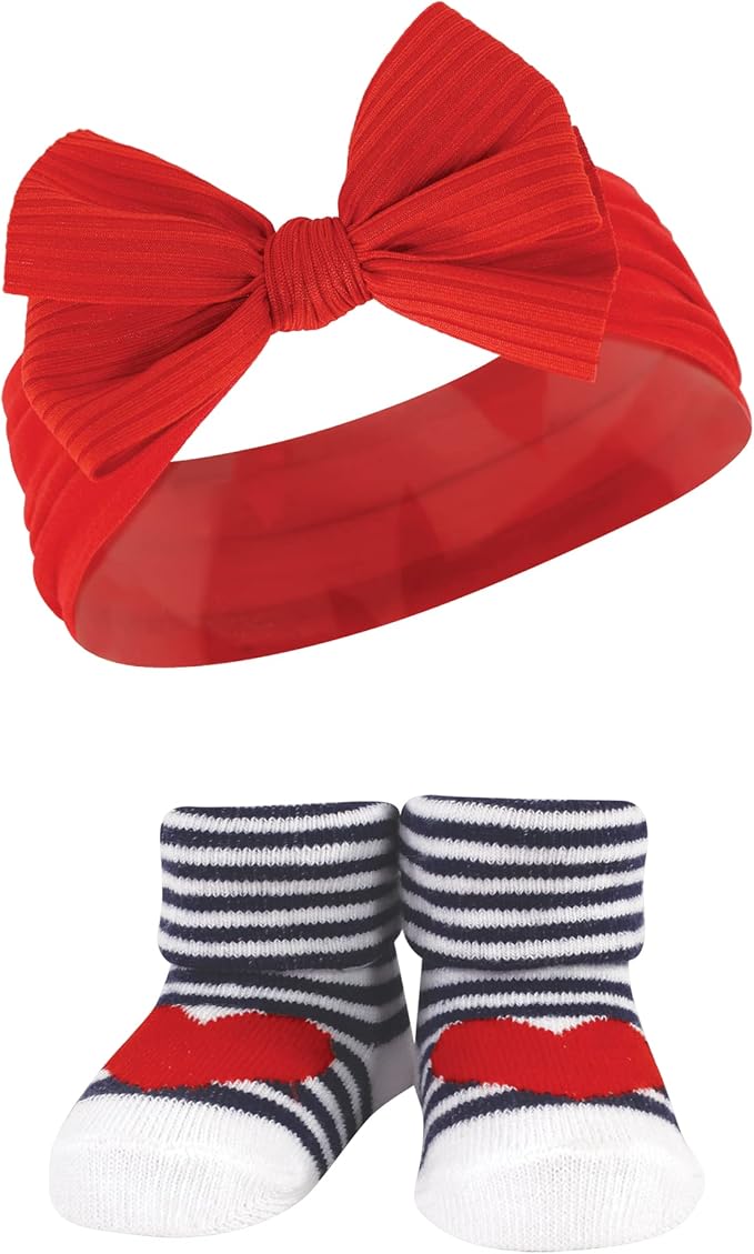 Hudson Baby Girl's Headband and Socks Giftset