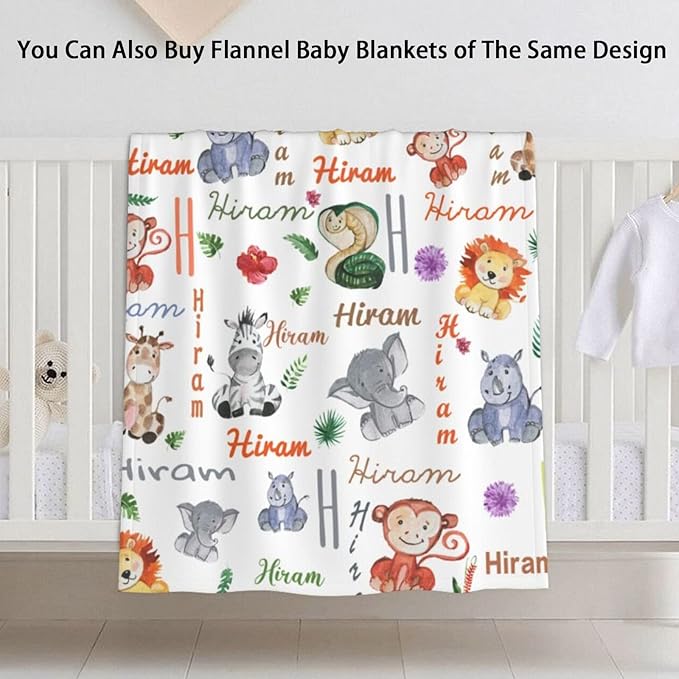 Personalized Name Baby Car Seat Cover for Boys Girls, Customized Infant Carseat Canopy with Peekaboo Opening, Multiuse Baby Carrier Covers Nursing Cover Breastfeeding Scarf for Newborn, Zoo Animal