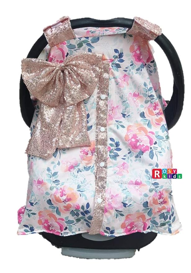 Rosy Kids Infant Carseat Canopy Cover 1pc Wind Proof Baby Car Seat Cover, Sunshade Cover, Fits Any Model, Color25OR02