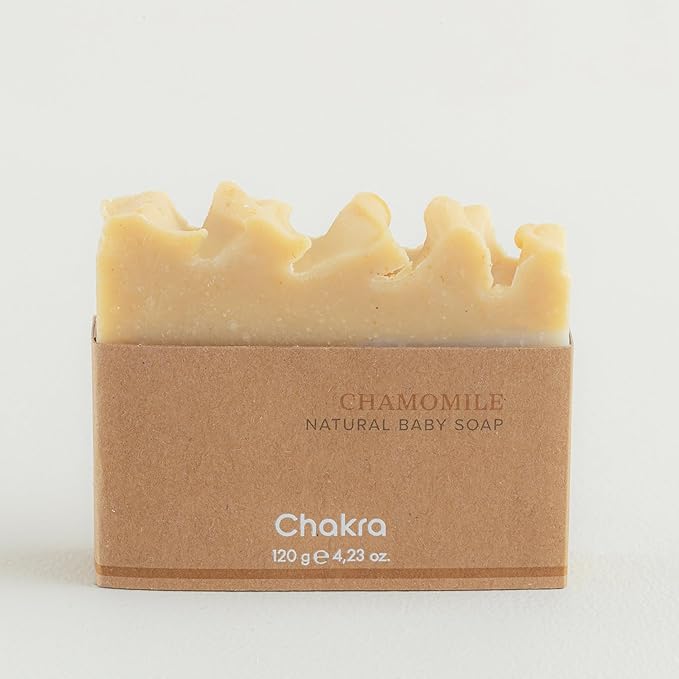 Chakra Chamomile Baby Bar Soap - Paraben & Additive-Free Handmade Soap Bar for Face, Body and Hands, Gentle Cleansing for Daily Skin Care, 4.23 oz
