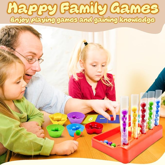 Counting and Color Sorting Toys for Toddlers, Number Crunching Clip Bead Matching, Educational Montessori Toys for Kids 3 4 5 6 7 Year Old, Preschool Learning Toys, Fine Motor Skills