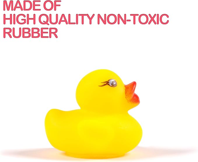 54-Pack Mini Rubber Ducks Set, Mini Colorful Rubber Duckies Bath Toy for Child,Float & Squeak Tiny Ducks Pool Toy Set for Kids Party Favors,Birthday Party Supplies,Prize Rewards