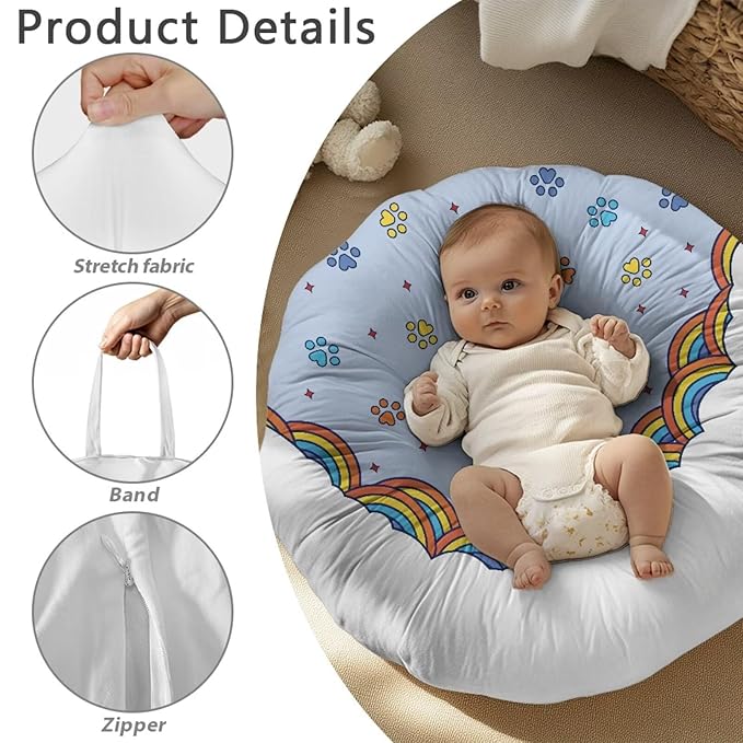 Newborn Lounger Cover, Dog Paw Design Soft Newborn Lounger Cover Elastic Waterproof Baby Lounger Cover Comfortable Infant Recliner Cover for Girls Boys