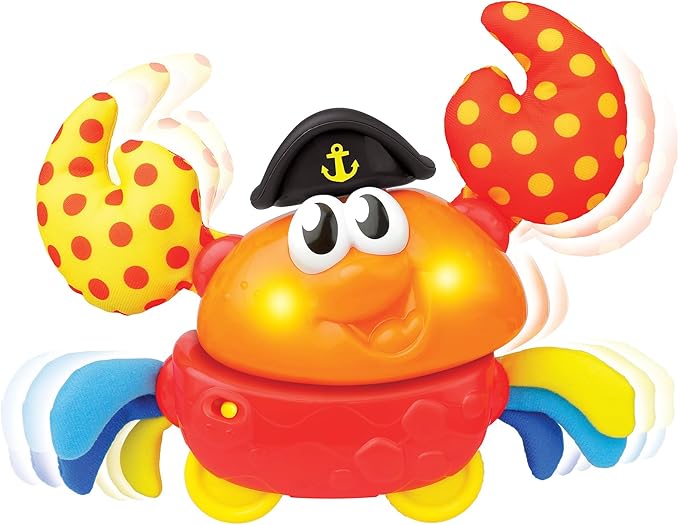 Winfun: Shakin 'N Wobble Crab - Lights & Sounds Motion Toy, Button Activated Sideways Crab Walk, Flashing Lights, Sensory Toy, Baby Toddler Ages 9mo+