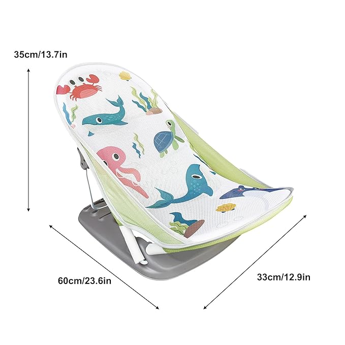 Generic Foldable Toddler Bather - Bathtub Foldable Toddler Bath Bather Seat | Foldable Baby Bather with Bath Stand | Toddler Folding Shower Rack for Bathtub Counter Sink Bathroom
