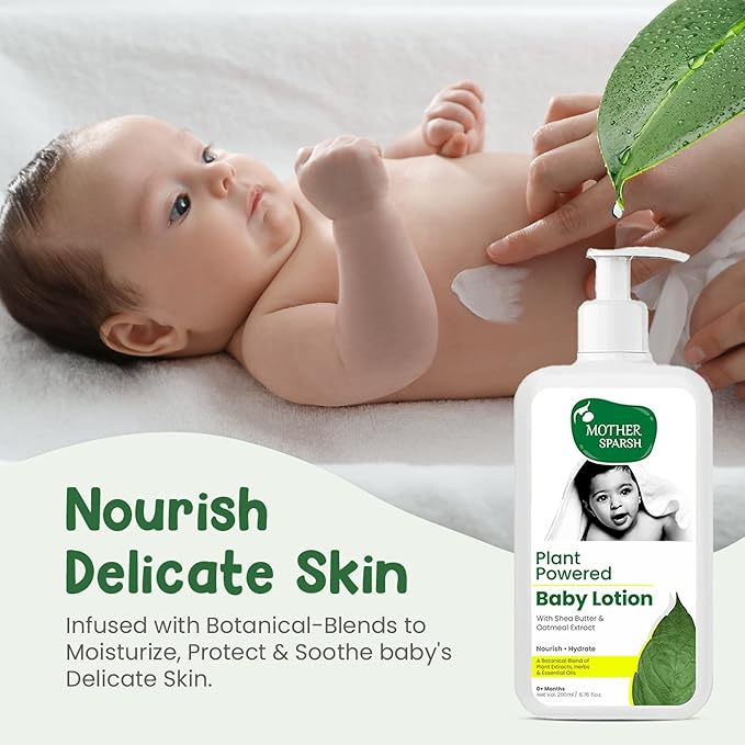 Mother Sparsh Plant Powered Natural Baby Lotion and Baby Wash (200ml Each)