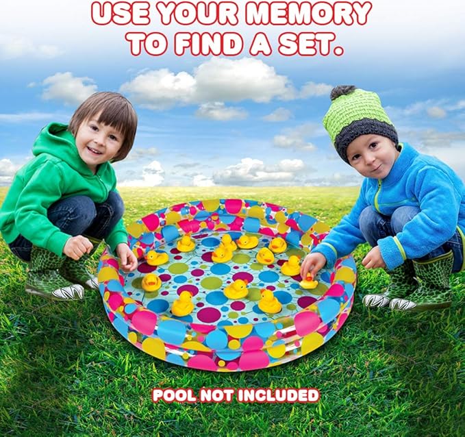Gamie Plastic Duck Matching Game - Fun Rubber Ducks for Kids, Preschool Matching Ducks Memory Game, Educational Learning Toy for Toddlers, Develops Concentration & Number Recognition Skills