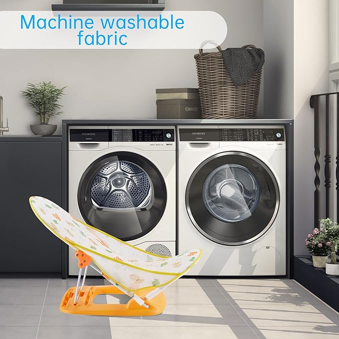 Foldable Baby Bather With 3 Adjustable Reclining Positions for Use in Sink or Bathtub - Support for Newborn Infant 0-12 Months (Yellow-01)
