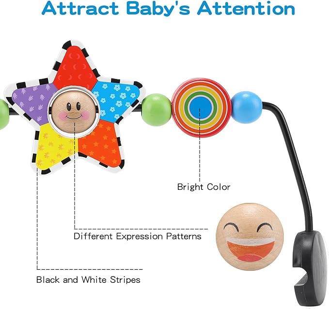 iGRATENS Baby Bjorn Bouncer Toy Bar, Toy for Baby Bouncer Soft & Bliss, Easy to Attach and Remove, Child-Friendly Materials, Exciting Design for Curious Babies, Pentagram