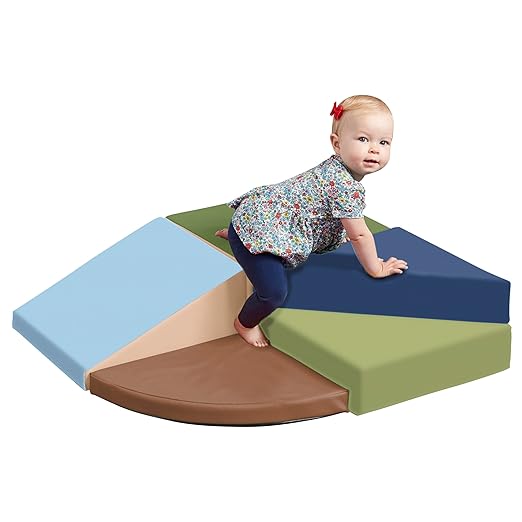 ECR4Kids SoftZone Junior Tiny Twisting Climber, Beginner Playset, Earthtone, 5-Piece