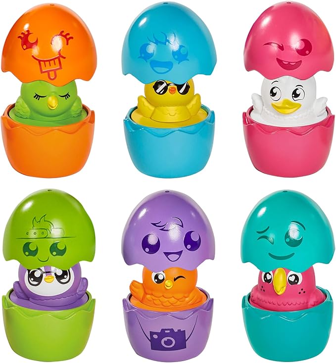 Toomies Tomy Hide and Squeak Egg Bus Baby Toy, Educational Shape Sorter with Colours and Sound, Easter Toy for Babies, Baby Push-Along Toy for Toddlers, Baby Boys & Girls Aged 1, 2 & 3 Year Olds