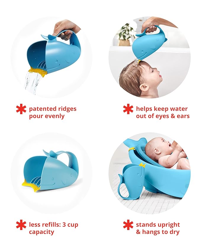 Skip Hop 3-Stage Smart Sling Baby Bath Tub and Waterfall Rinser Bundle