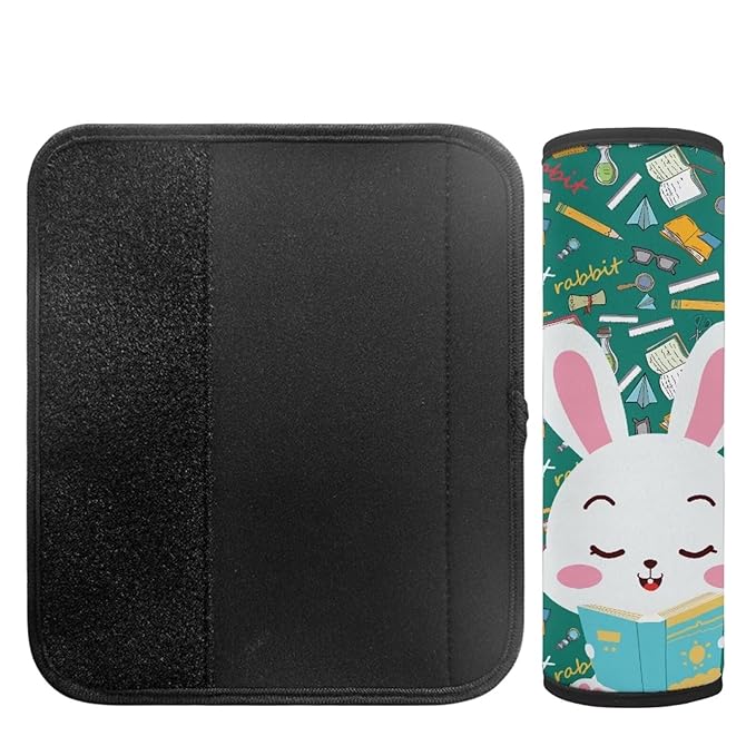 Biyejit Cute Rabbits Baby Strap Cover, Stroller Strap Cover, Car Seat Strap Covers 2 Pack, Car Seat Straps Shoulder Pads, Protect Neck and Shoulder for Baby Toddler Infant Boy Girl
