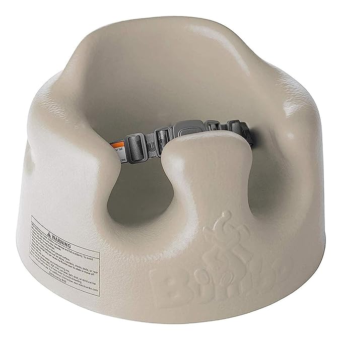 Bumbo Infant Floor Seat Baby Sit Up Chair and Sitting Support for 3 to 12 Months Old with 3 Point Adjustable Safety Strap, 3 Pack, Taupe