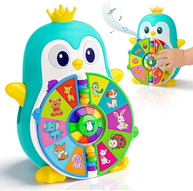 Toys for 1 Year Old Boy, Musical Penguin Learning Toy for Toddlers 1-3, Interactive Educational Toy with Lights & Sounds, First Birthday Gifts for 1 2 Year Old Boys Girls, Baby Toys 12-18 Months