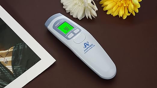 Amplim 2-Pack Hospital & Medical Grade Non Contact Digital Infrared Forehead Thermometer for Babies, Kids, and Adults.