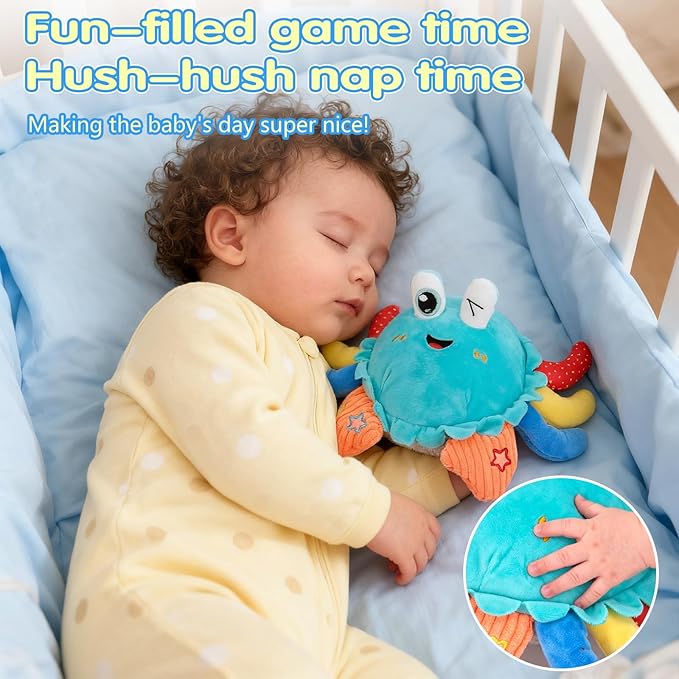 Baby Toys 1 Year Old 6-12 Month Tummy Time Toys Crawling Crab Musical Dancing Walking Moving Bouncing Learning Sensory Toys for 1-3 Year Old Boy & Girl