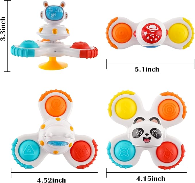 Hundredmore Suction Cup Spinner Toy for Baby 12-18Months, Bath Toys for Toddlers 1-3, Boys and Girls 1st Birthday Sensory Toys Gifts