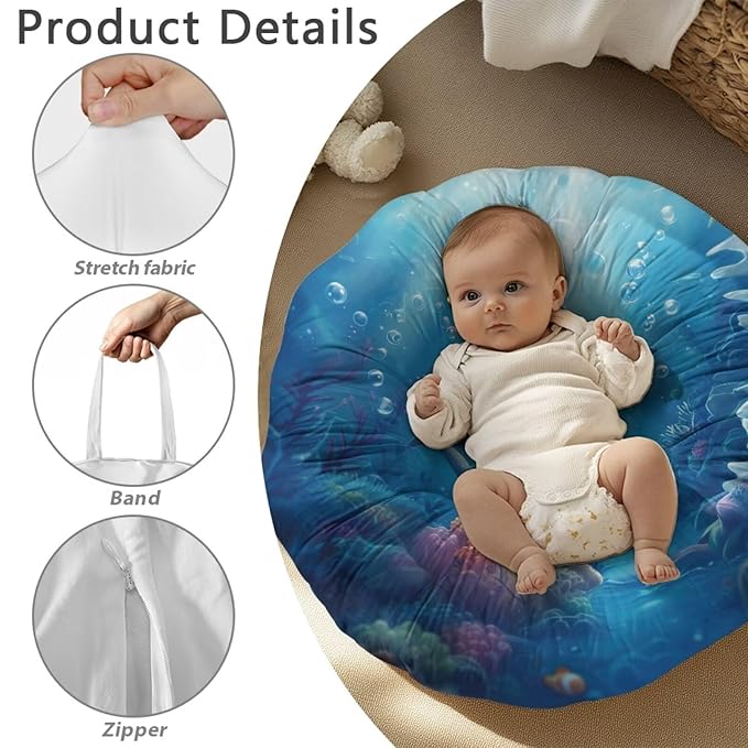 Newborn Lounger Cover, Reusable Newborn Lounger Cover Newborn Lounger Pillow Cover Comfortable Baby Lounger Slipcover Soft Infant Lounger Cover for Baby Boys Girls Shark