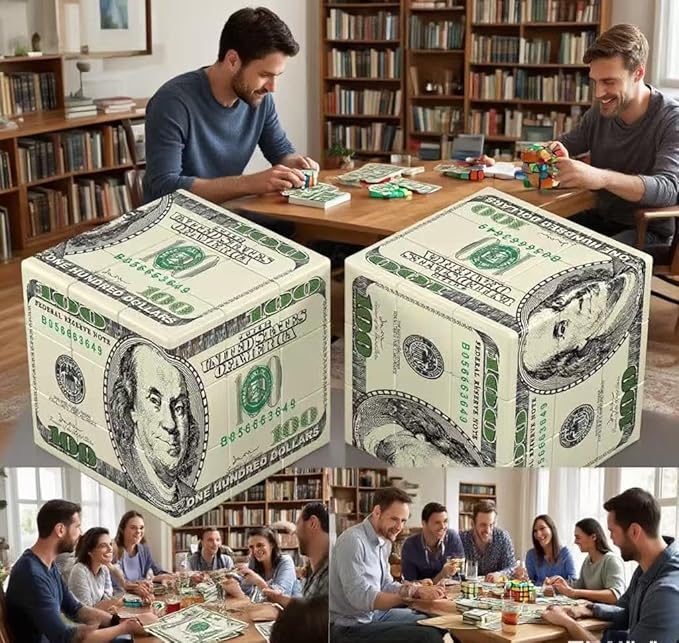 Dollar Cube 3x3 Magic Cube US Dollar Bill Speed Cube Puzzle Toy (1 Dollar)