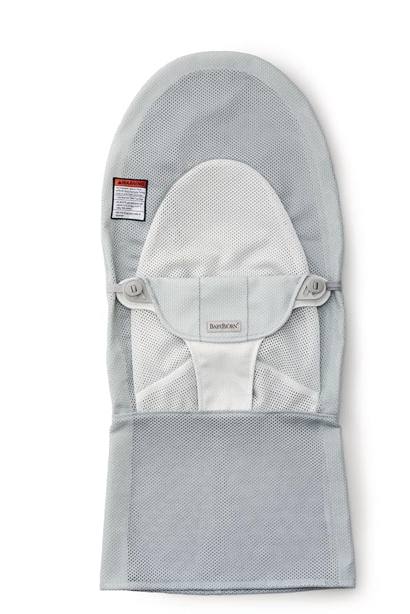 BabyBjörn Fabric Seat for Bouncer, Mesh, Silver/White