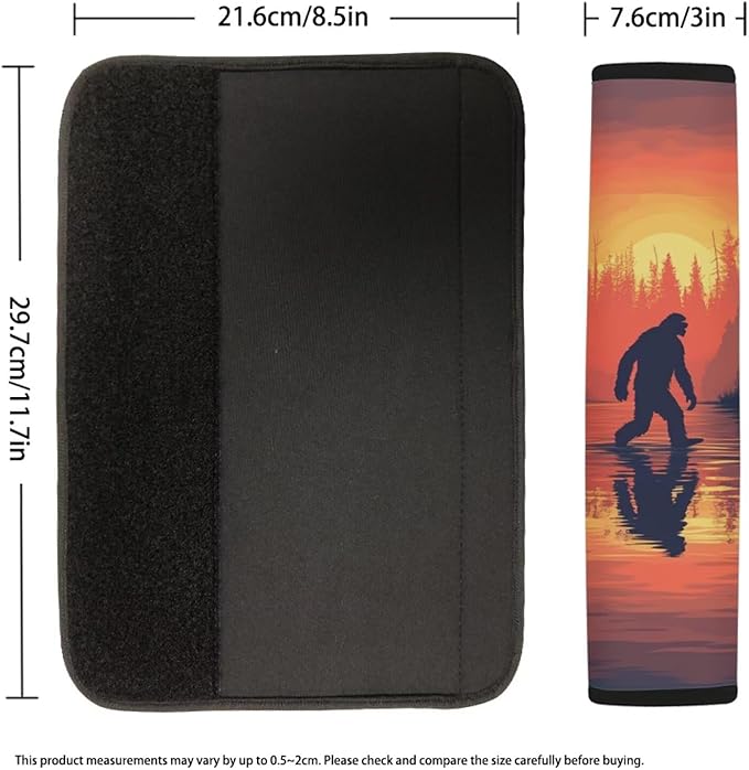AFPANQZ Bigfoot Print Car Seat Belt Pads Cover Seatbelt Shoulder Strap Cushion Harnss Pads Comfortable Driving Universal Fit Truck Vans Sedans SUVs