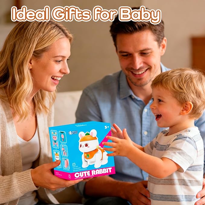 Baby Toys, Fun Tummy Time Toy for Toddlers with Music and Light, Interactive Walking Moving Sensory Toys for Infant Baby Girls and Boys, Birthday Gifts for Kids Boy Girl 3 4 5 6 7 8 Years