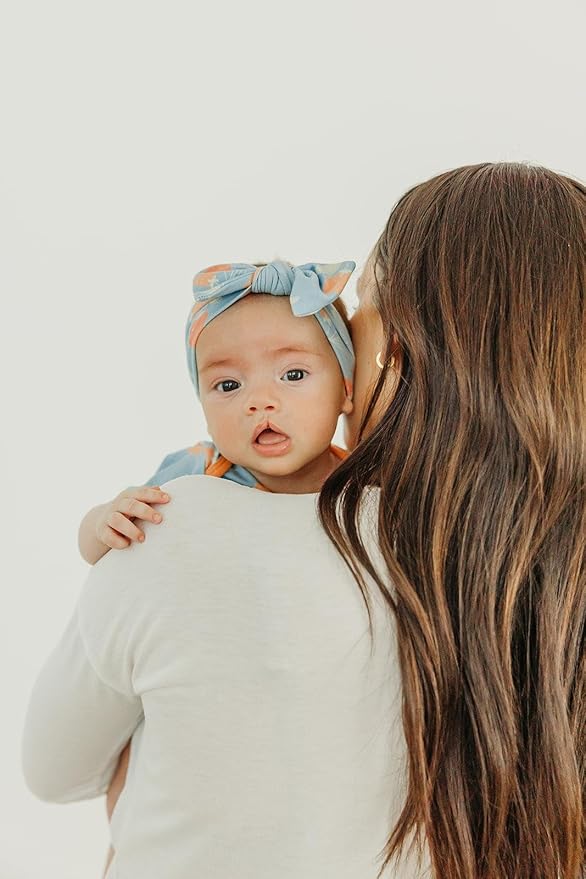 Copper Pearl Baby Bows: Stylish Headbands for Baby Girls, Premium Soft and Stretchy, Perfect for Newborns, Trendy Designs - Clementine