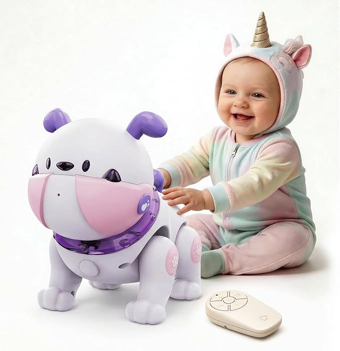 Baby Toys for 6-12 Months: Musical Crawling Dog Toy with Dancing, Recording & Lights, First Birthday Gift for Boys & Girls, Tummy Time Sensory Toy for Toddlers 1-3