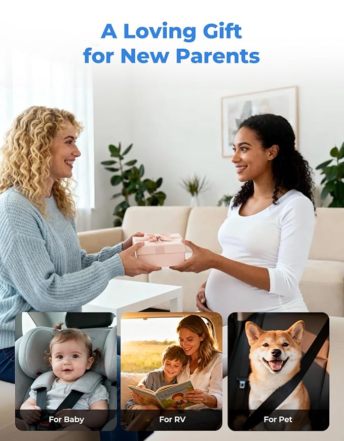 LUCKVIEW BM2A Baby Car Camera – 3X Zoom to See Baby Clearly, 5.2" 1080P Display & Auto IR Night Vision, Rear-Facing View Monitor, Easy Install for Parents & Pet Owners