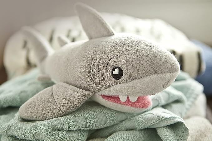 SoapSox Kids Exfoliating Bath Scrub (Tank the Shark) - Soft Animal Toy Wash Cloth Sponge with Soap Pocket Insert - Fun Loofah Characters for Babies, Kids and Children