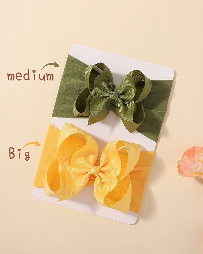 doboi 20PCS Baby Bows Baby Girl Headbands Nylon Hairbands with Ribbon Bow Handmade Elastic Baby Hair Bows Headbands for Baby Girls Newborns Infants Toddlers and Kids