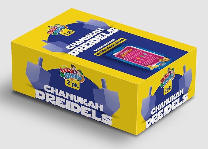 Izzy 'n' Dizzy Hanukkah Natural Wooden Dreidel (Pack of 4) - Medium