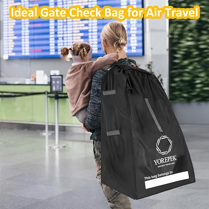 YOREPEK Car Seat Travel Bag Backpack, Universal Car Seat Bags for Air Travel Fits Convertible, Booster, Infant Carseat, Gate Check Carseat Cover for Airplane, Baby Flying Essential