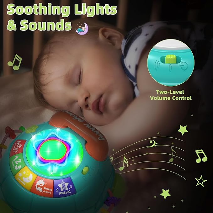 Musical Turtle Baby Toys 6-12 Months,Baby Crawling Toys for 12-18 Months,Early Learning Toy with Light&Sound,Tummy Time Toys Gifts for 3-6 4 5 7 8 9-12 18 Month Boy Girl(Green)