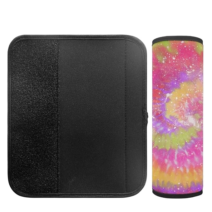 AFPANQZ 2 Pack Tie Dye Car Seat Strap Belt Covers Soft Car Seatbelt Pad Cushion Pad Set Auto Accessories Decor Adjustable Universal for Most Car Laptop Backpack Luggage Bag Straps Pads