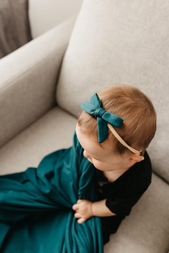 Copper Pearl Baby Bows: Stylish Headbands for Baby Girls, Premium Soft and Stretchy Baby Headbands, Perfect for Newborns, Trendy Designs - Jaspar