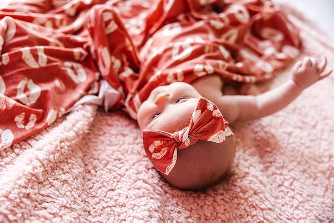 Copper Pearl Baby Bows: Stylish Headbands for Baby Girls, Premium Soft and Stretchy Baby Headbands, Perfect for Newborns, Trendy Designs - Crush
