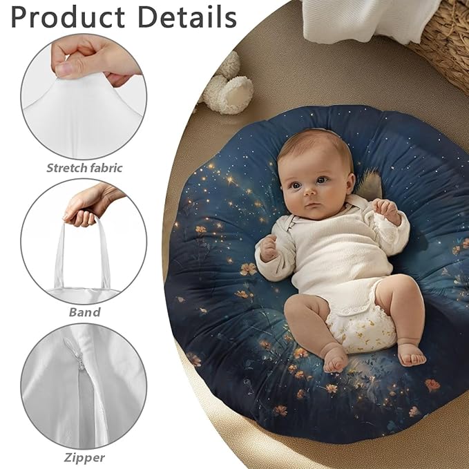 Newborn Lounger Cover, Cat Stretchy Infant Lounger Pillow Cover Waterproof Baby Lounger Slipcover Soft Infant Lounger Pillow Cover for Most Babies