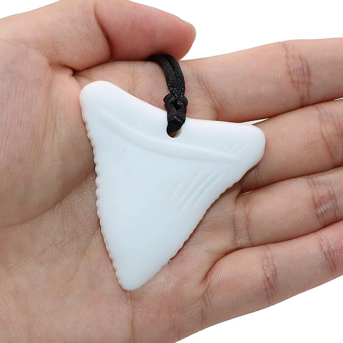 Sensory Chew Necklaces for Kids, Shark Tooth Silicone Chewy Necklace 6 Pack for Autism/ADHD/SPD, Autism Sensory Toys Reduce Chewing Fidgeting for Boys Girls Adults Chewer