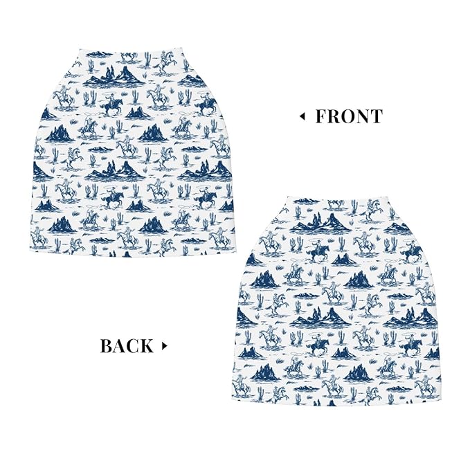 Western Cowboy Cactus Baby Stuff Car Seat Cover for Baby Carseat Covers for Girl Boy Stretchy Soft Breathable Breastfeeding Infant Car Seat Canopy Carrier Cover