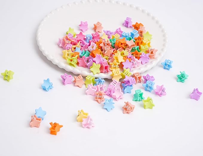 50 Pcs Colorful Mini Hair Claw Small Hair Clips Clamps Hair Accessories for Baby Girl Decorative Bun Tiny Hair Clips (Set-C)
