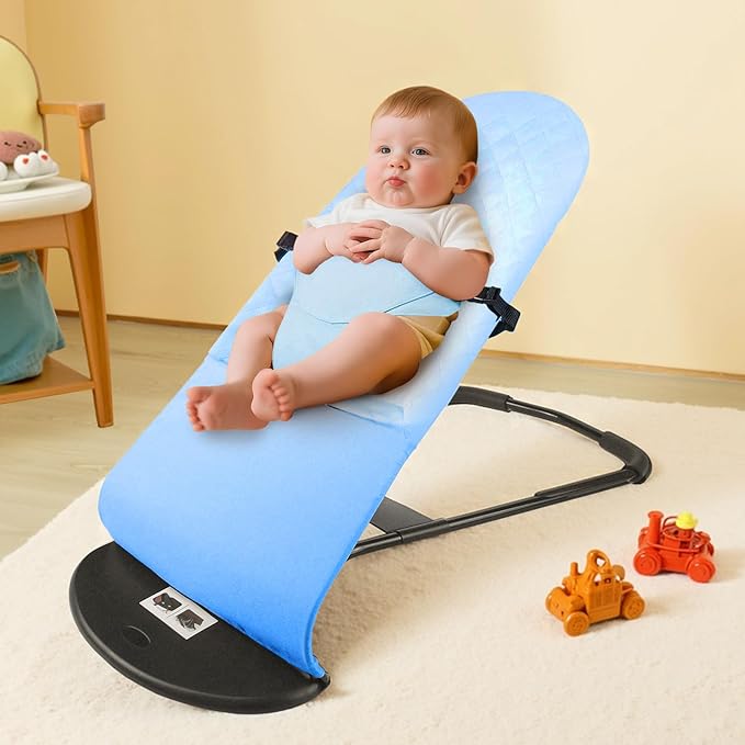 Fabric Seat for Bouncer, Replacement Cover for Baby Bjorn Bouncer Bliss, Soft Breathable Machine Washable (Blue, Cover Only)