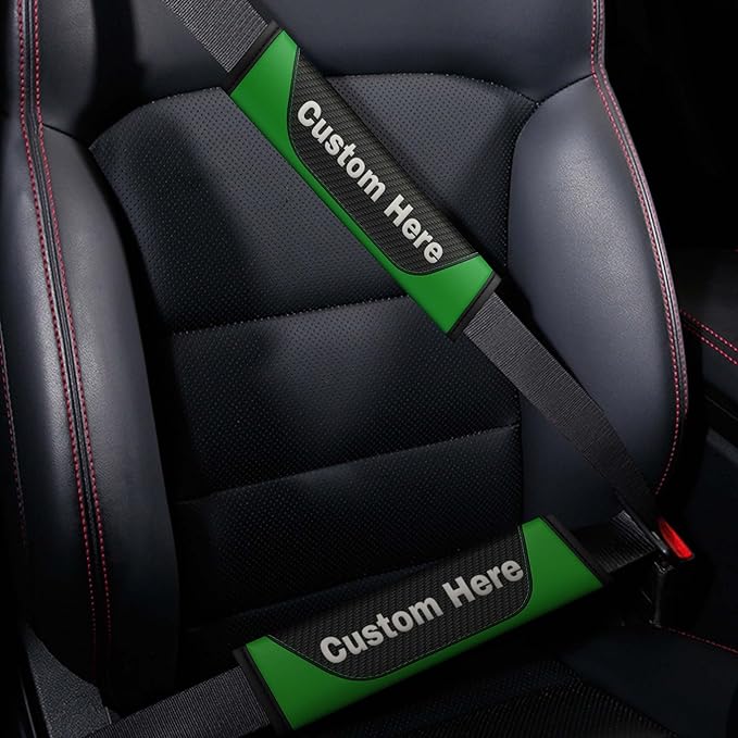 Custom Seat Belt Cover Pad - Personalized Carbon Fiber Seatbelt Shoulder Cushion, Auto Accessories for Cars Trucks SUVs