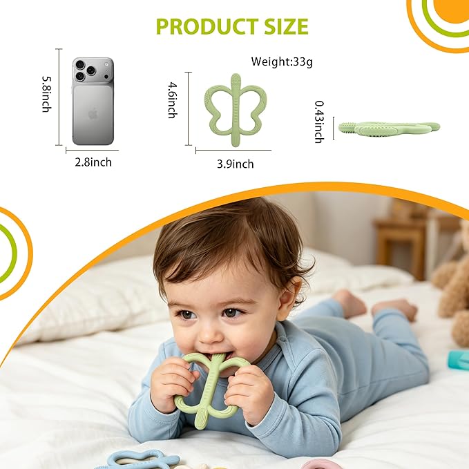Easter Baby teether Baby Silicone Teething Toys Teething Relief for Babies 0-18 Months BPA Free Baby Chew Toys Baby Essentials & Infant Toys