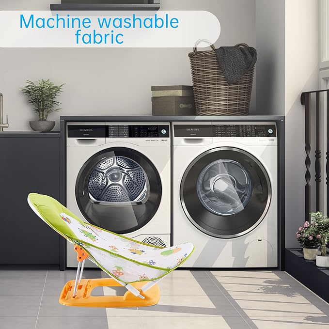 Foldable Baby Bather With 3 Adjustable Reclining Positions for Use in Sink or Bathtub - Newborn Infant Support 0-12 Months (Green-01)