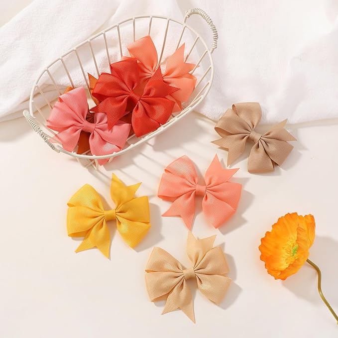 YLEN YHXX 40PCS Hair Bows for Girls 3 Inch Toddler Hair Clips Grosgrain Ribbon Pinwheel Hair Bow with Alligator Clip Handmade Hair Accessories for Girls Toddlers Teens