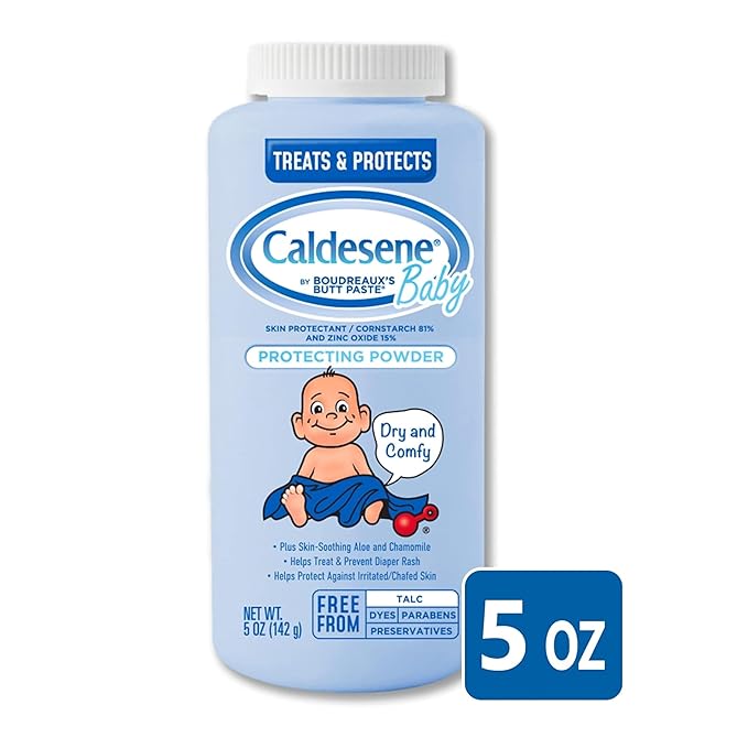 Caldesene Baby Cornstarch Powder with Zinc Oxide, 5 oz, 7-Pack