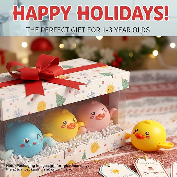 Bath Toys , Cute Swimming Penguin & Ducks Baby Bath Toys for Kids Ages 1-3, Water Pool Toys for Toddlers 1 Year Old Girl Boy Gifts, Water Table Toys, Infant Baby Bathtub Toys, 3 Pack