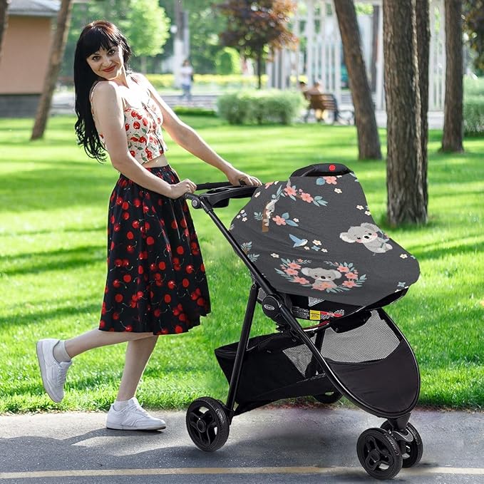 Koala Nursing Cover Breastfeeding Scarf, Cute Cartoon Koala Car Seat Covers for Babies Infant, Stroller Cover, Carseat Canopy for Boys Girls